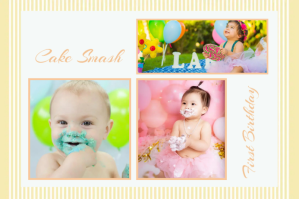 Cake Smash Photo Collage Etiket template
