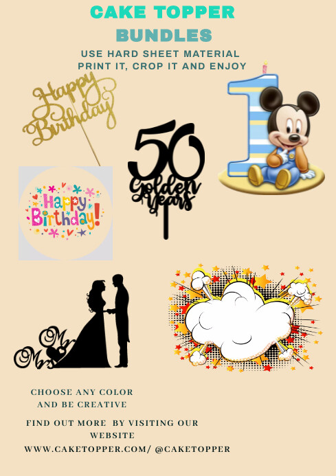 cake topper Template | PosterMyWall