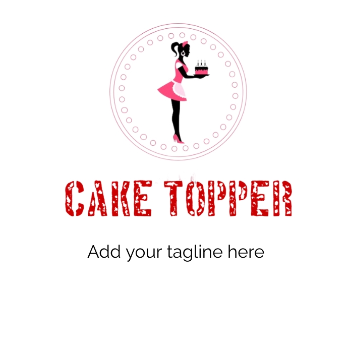 Cake topper logo template