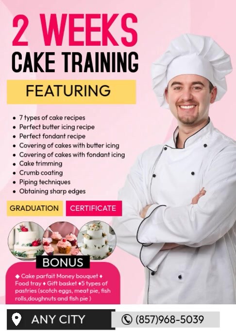 Baking Course Templets Cake Training Template | PosterMyWall