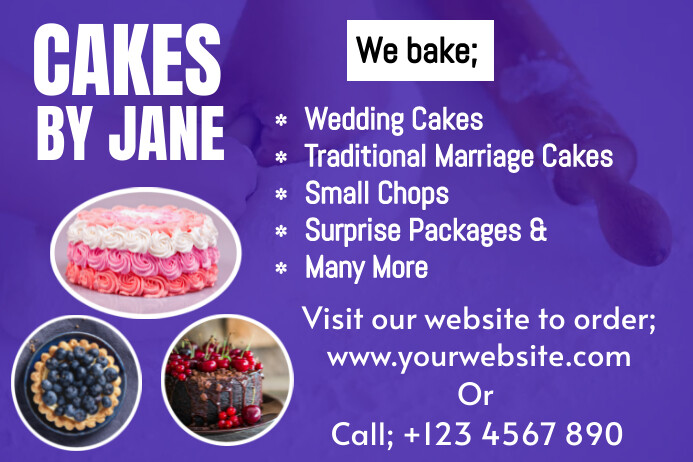 Cakes and baker ads poster/flyer design templ Templat | PosterMyWall