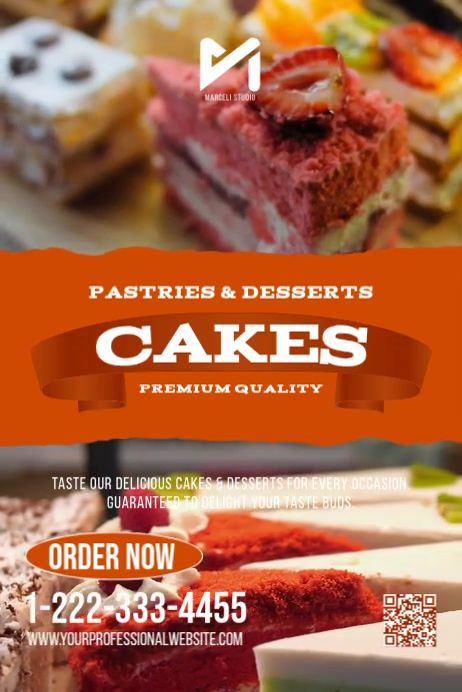 Cake Course Poster Cakes and Desserts Video Poster Template | PosterMyWall