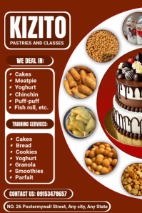 Red Bakery and Pastry Classes Pinterest Graphic Template