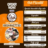 Cakes and snacks pricelist Instagram Post template