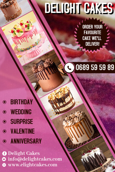 Cake Flyer Examples Copy of CAKES BAKERS CHEF BUSINESS FLYER | PosterMyWall