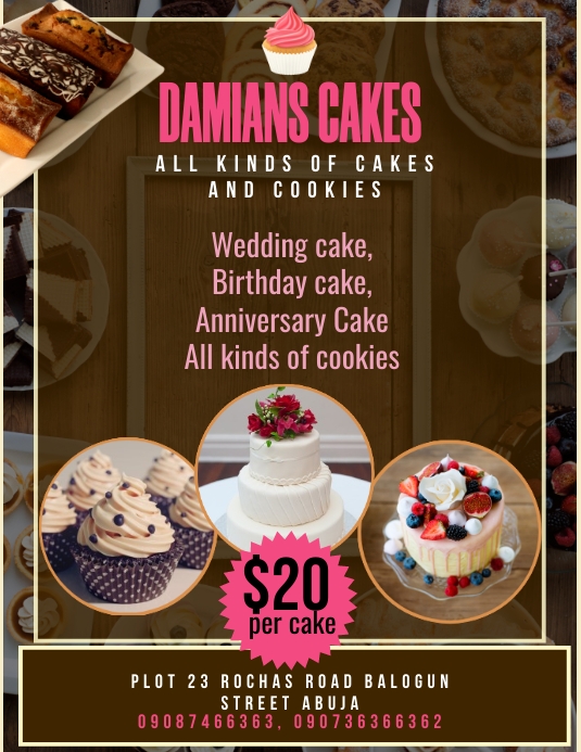 Cake Flyer Examples Cakes Template | PosterMyWall