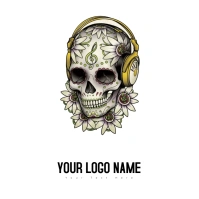 Calavera skull illustration Logo template