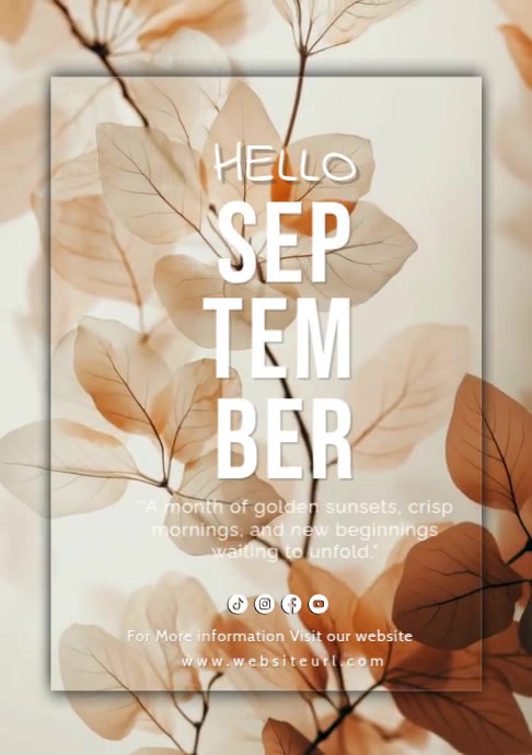 Calendar,September schedule,autumn schedule A5 template