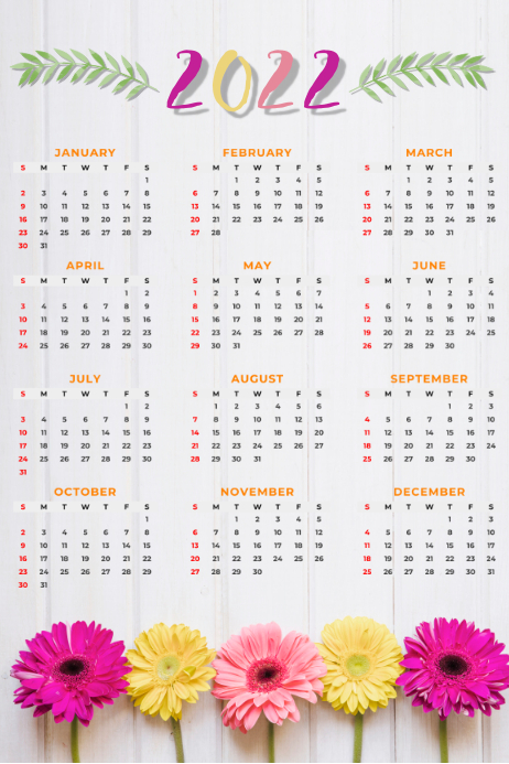 Calendar 2021 Poster Template Postermywall poster calendario 2021