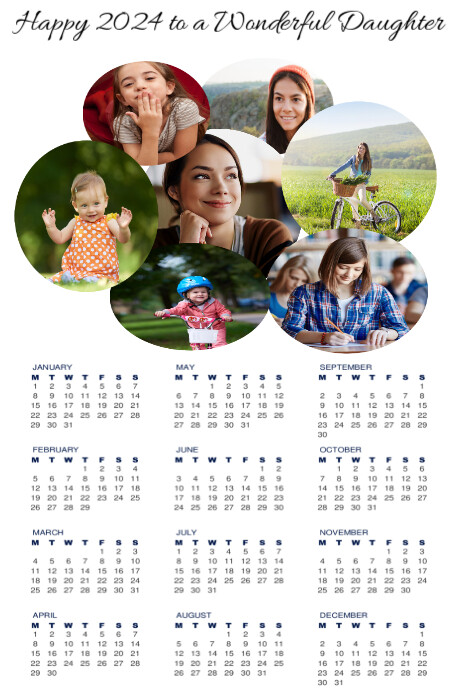 Calendar 2024 Photo Template | PosterMyWall Calendar 2024 photo template | postermywall
