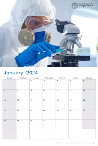 Calendar 2024 January Poster template