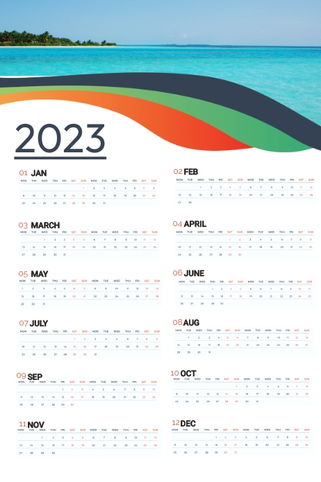 Calendar Beach Design Template PosterMyWall