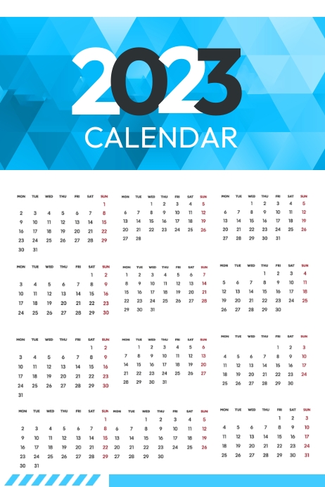 Calendar Blue Design Plakat template