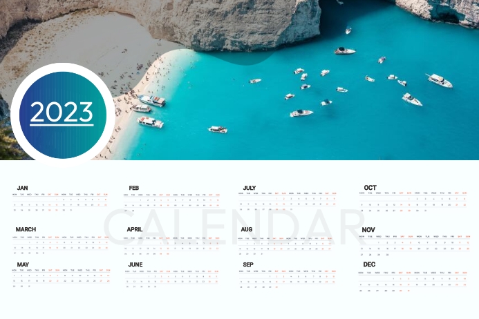 Calendar Blue Lake Design Template | PosterMyWall Calendar Blue Lake Design Template | PosterMyWall