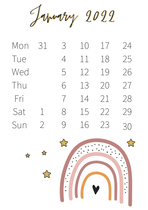 Calendar Boho Template PosterMyWall