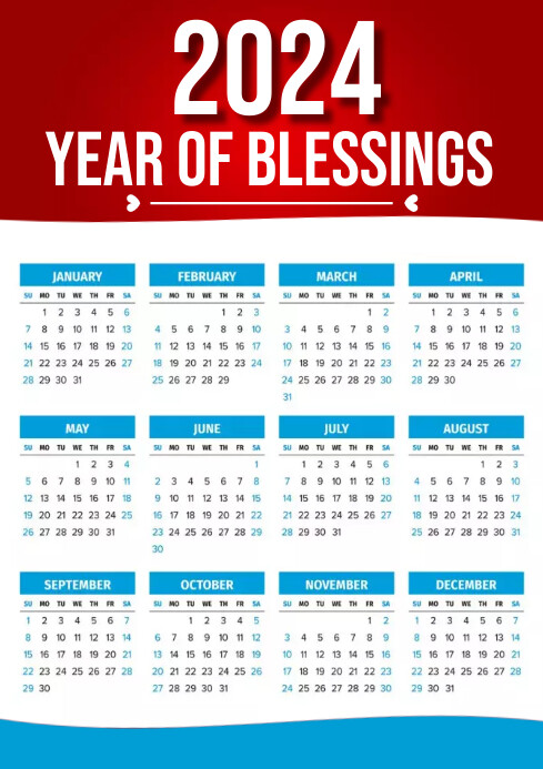 February Blessings 2025 Calendar Printable