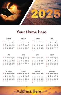 Calendar Half Page Wide template