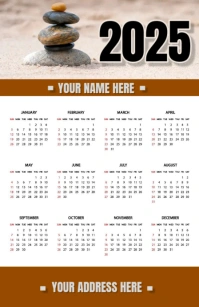 Calendar Half Page Wide template