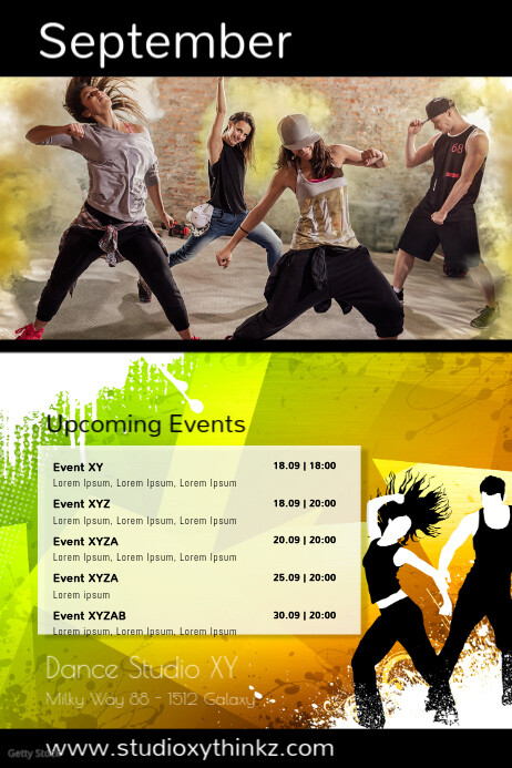 Calendar Events Upcoming Dance Zumba Ad 海报 template