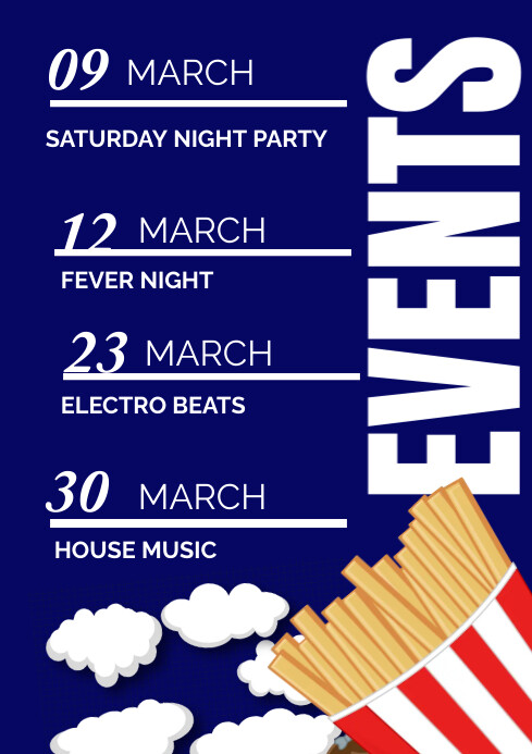 Event Calendar Poster Calendar of events Template | PosterMyWall