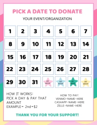 Calendar Pick a Date Fundraiser Volantino (US Letter) template