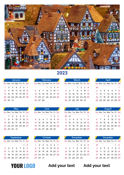 Calendar template 2023 A2