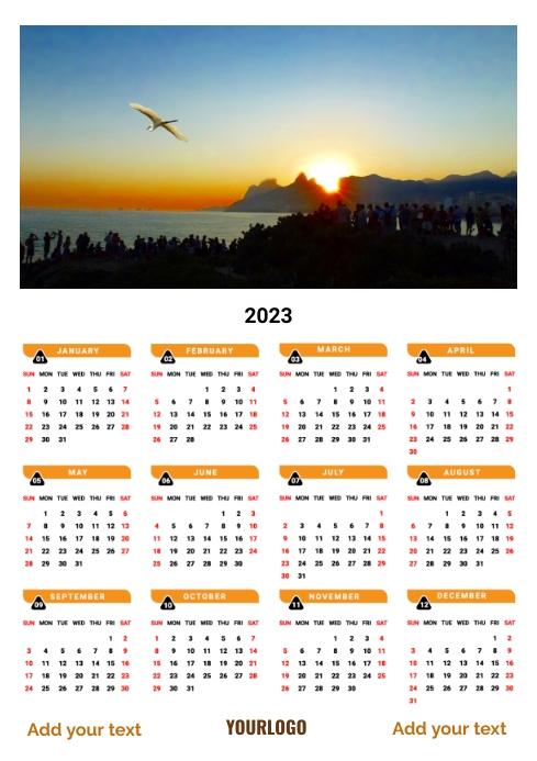 Calendar template A2