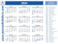 Calender 2024 Pamflet (VSA Brief) template
