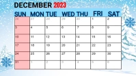 Calender december Digital Display (16:9) template