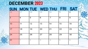 Wit December Calendar Digital Display Template