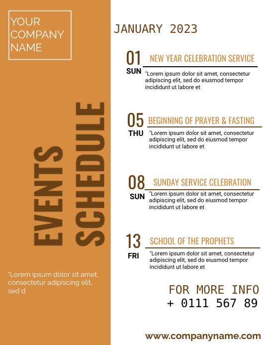 Calender of Events Template | PosterMyWall