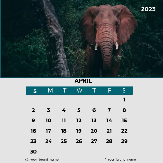 calender template โพสต์บน Instagram