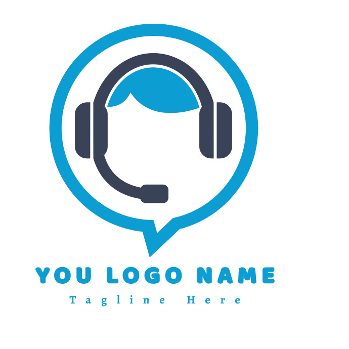 Call Center Agent Logo, Virtual Assistant Com โลโก้ template