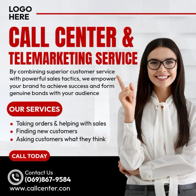 Plantilla de Call Center and Telemarketing | PosterMyWall