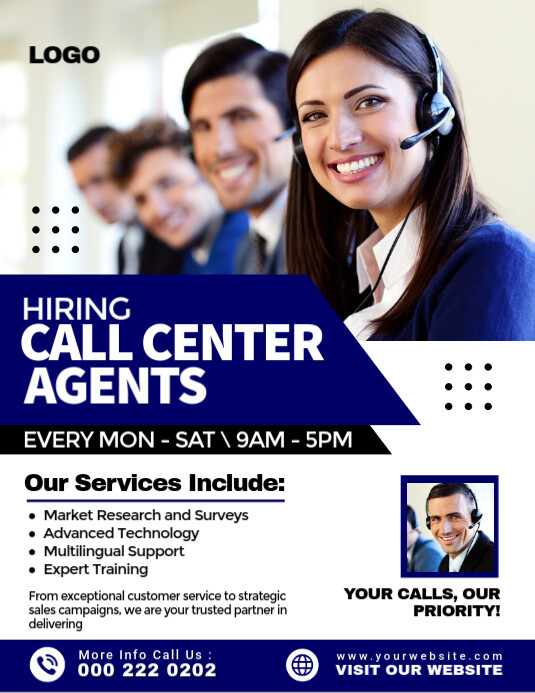 CALL CENTER Flyer (US Letter) template