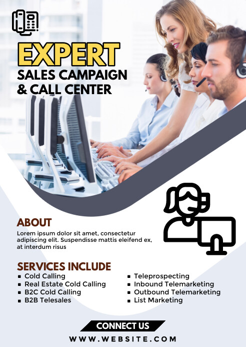 Call Center Flyer Templat | PosterMyWall