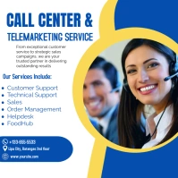 Call center flyer template Square (1:1)