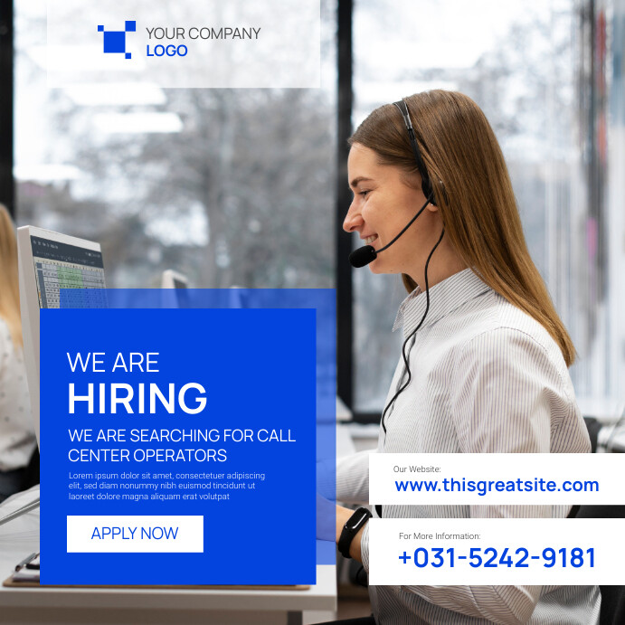 Interview Call Flyer Call Center Hiring Poster Flyer Template | PosterMyWall
