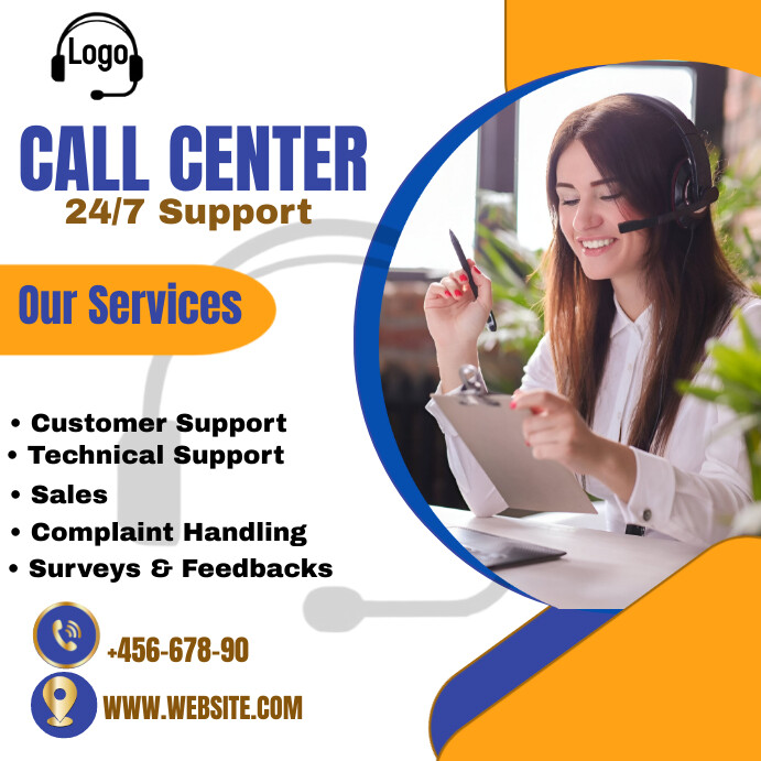 Call center poster template