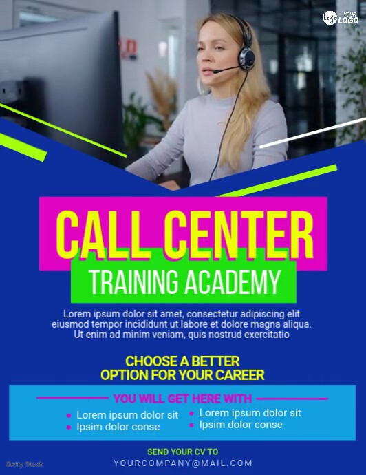 Proad Call Center Call Center Training Academy Ad Template | PosterMyWall
