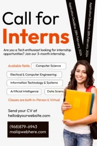 Call for Interns Poster template
