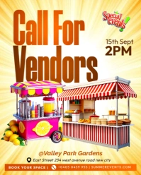 Call for vendors food event invitation social media promotion online poster editable flyer template Instagram Portrait