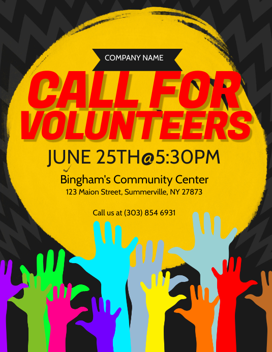 Шаблон Call For Volunteers Flyer Postermywall