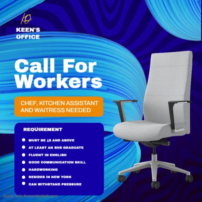 Worker Call Call for workers, workers needed flyer design Template | PosterMyWall