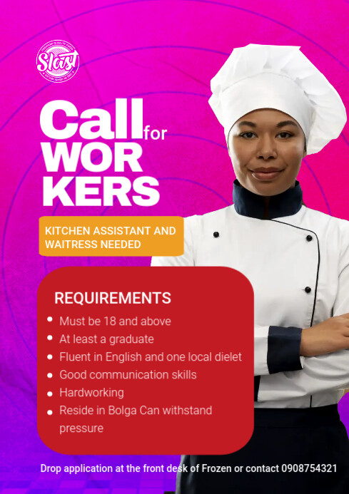 call for workers A4 template