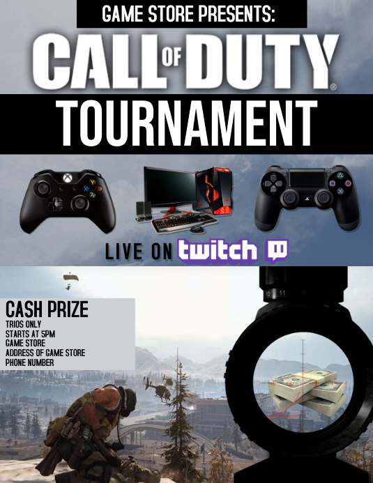 CALL OF DUTY warzone tournament flyer Template | PosterMyWall