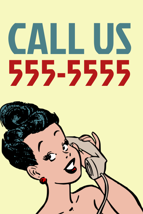 Call us Retro Poster Template | PosterMyWall