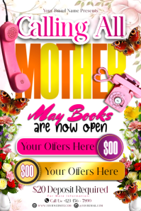 Calling All Mothers May Books Poster template