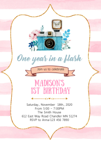 Camera birthday party invitation Template | PosterMyWall