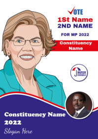 White Political Campaign A3 Template
